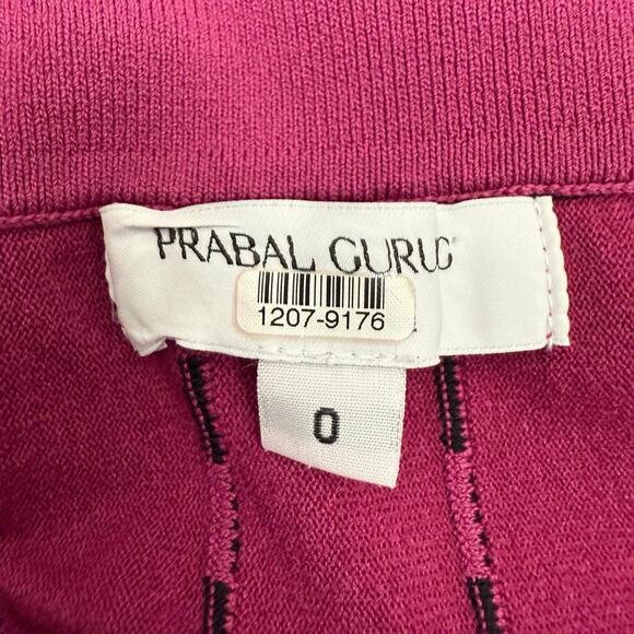 Prabal Gurung Dress Womens 0 Magenta Off the Shoulder Dotted Fit and Flare Knit - Picture 10 of 13